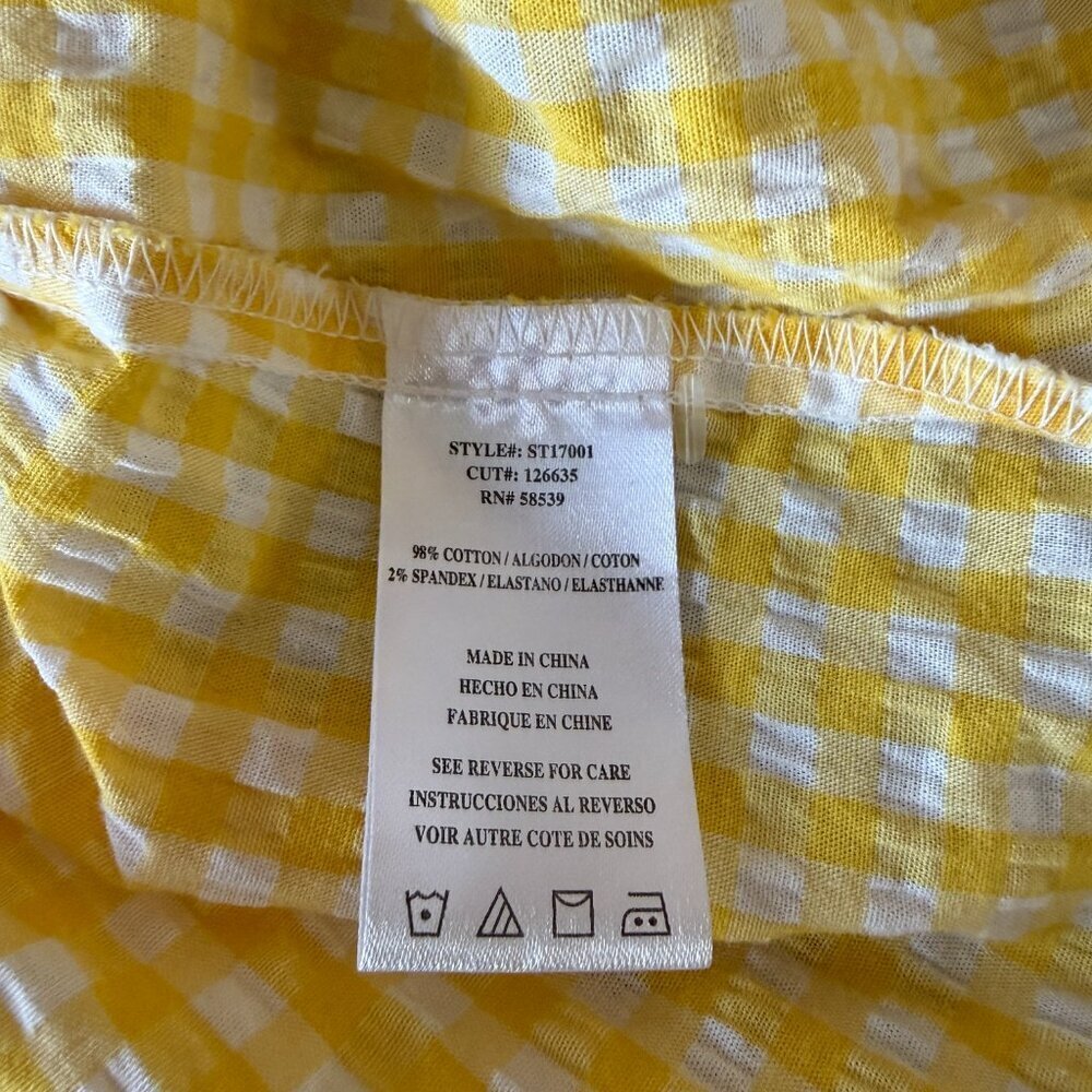 Women's M Kut From The Kloth Feena Button Down Yellow Gingham - Picture 6 of 7